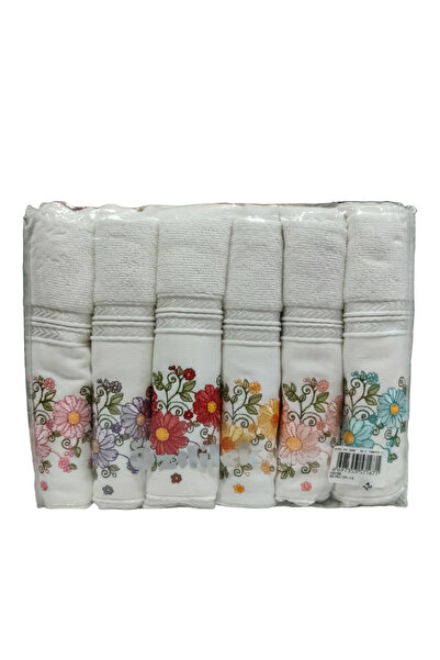 Özdilek 6 штук рушників з вишивкою азалії, модель 22-15