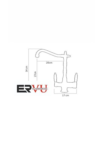 Ervu Yapı White Gold Gold Purified Rustic Kitchen Sink Faucet (HOT COLD INLET, BRASS MATERIAL)
