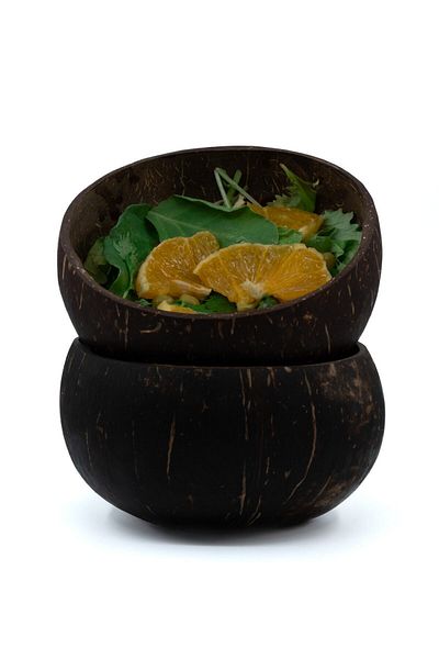 Las Frutas 2 وعاء جوز الهند مصنوع يدويًا - رقائق جوز الهند الناعمة