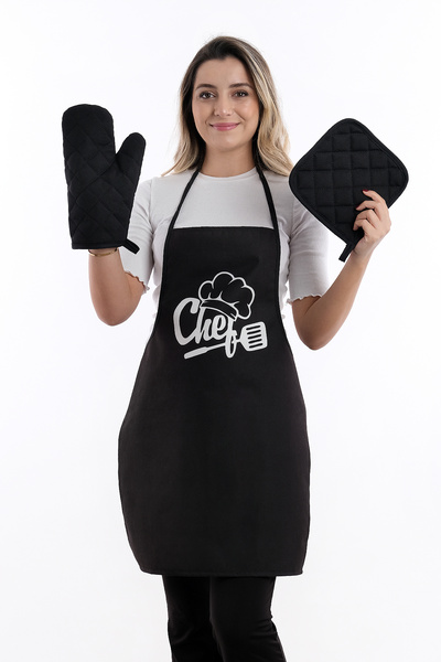 sevilya مجموعة جميلة من مريلة المطبخ المقاومة للماء والسائل (قفاز واحد وقبضة واحدة)