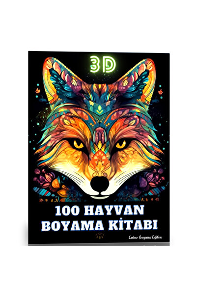 Enine Boyuna Eğitim 3D 100 Animal Coloring Book