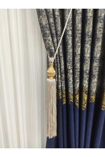 Nish Perde Fon Perde Tavan Bağlama Püsküllü Vazolu Set Iki Broçol