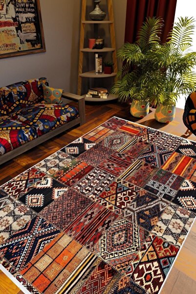 10 Post Online Otantik Eskitme Patchwork Turuncu Kaydırmaz Kesme Yıkanabilir ...