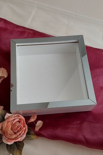 Verda Çerçeve 25x25 Cm Cadru de memorie adânc afumat alb - Cadru de memorie adânc de 6 cm Cutie de trandafiri! Hkm Comerț