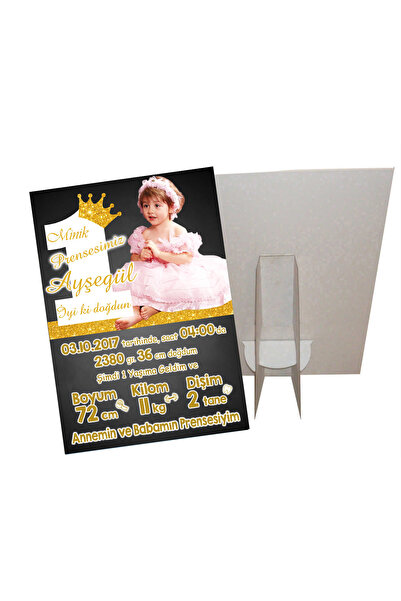 Sunligo Bir Yaş Anı Panosu Masa Üstü Ayaklı Pankart 43x33 Cm Pvc Kaplı (HER Y...
