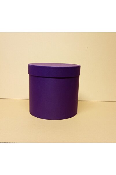 KERİBOX Mor Silindir Kutu Çap 15 Yükseklik 15 Cm