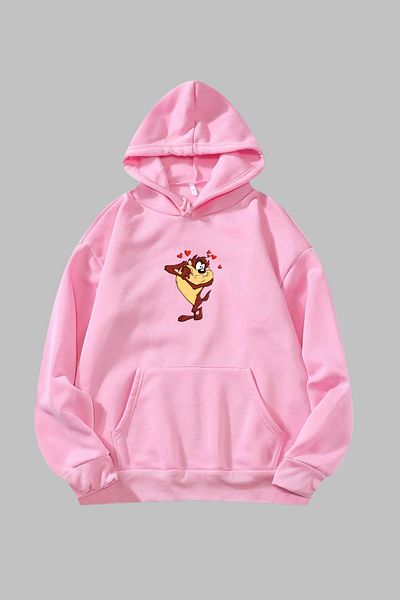 MONO COLLECTİON Φούτερ με κουκούλα Unisex Oversize με κανονική εφαρμογή, μακρυμάνικο φούτερ με κουκούλα Tasmanian Devil