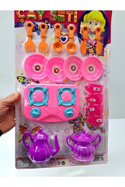ALYTOYS Evcilik Oyuncakları 19 Parça Mutfak Çay Seti Fırın Çay Bardak Çaydanl...