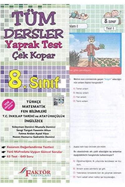 Store Faktör 8. Sınıf Tüm Dersler Yaprak Test Yeni