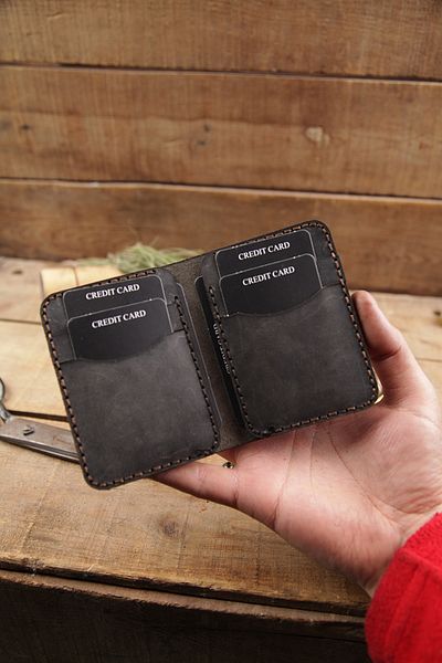 New Coast Leather 1900's Γνήσιο Δερμάτινο Χειροποίητο Μινιμαλιστικό Ανδρικό Κάρτα