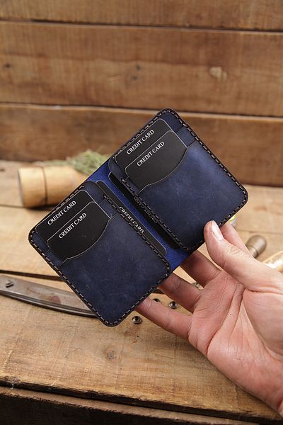 New Coast Leather 1900's Γνήσιο Δερμάτινο Χειροποίητο Μινιμαλιστικό Ανδρικό Κάρτα