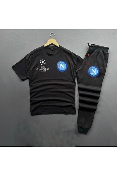 Pisa Art NAPLES CHAMPIONS LEAGUE T-SHIRT AND SLIM FIT ESEFMON SIX COMBINATION