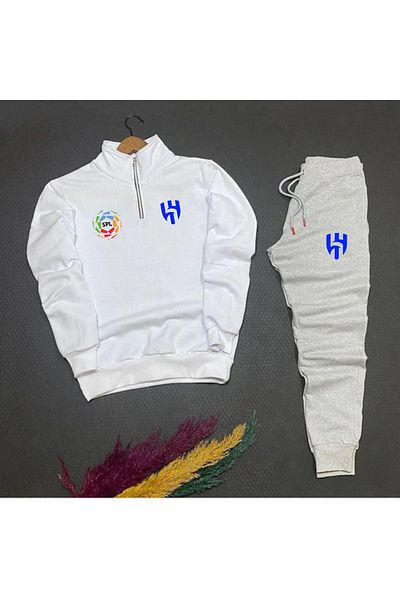 Pisa Art Al-Hilal Saudi Arabia Pro League Half Zipper Sweatpants Combination