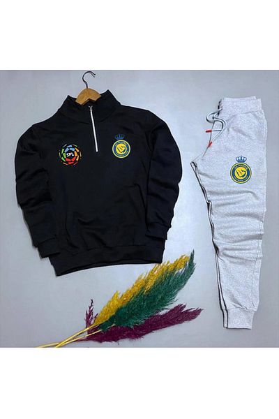 Pisa Art Al-Nassr Saudi Arabia Pro League Half Zipper Sweatpants Combination