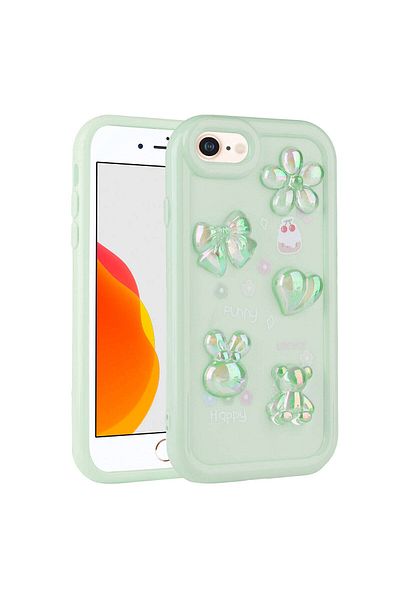 Nezih Case جراب من السيليكون اللامع المنقوش المتوافق مع هاتف Apple iPhone SE 2022