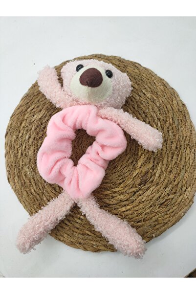 NO NAME Pink Plush Teddy Bear Bagel Knob Buckle