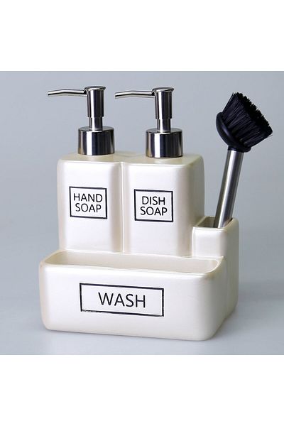 Selim Liberty Brushed Two Liquid Sponge Holder Pearl