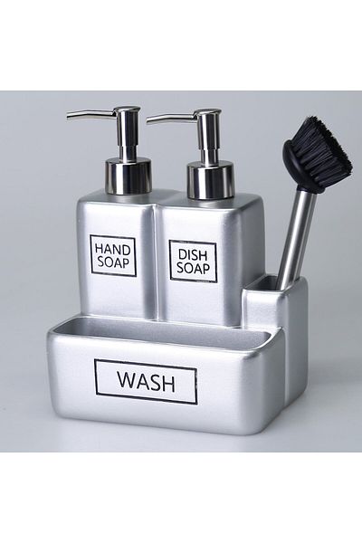 Selim Liberty Brushed Two Liquid Sponge Holder Ασημί