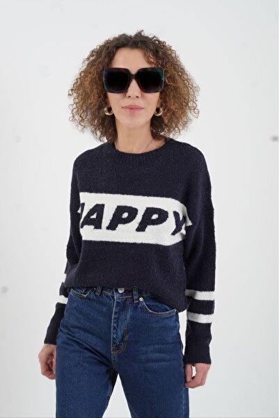Zelish My Sister Pulover Happy bleumarin
