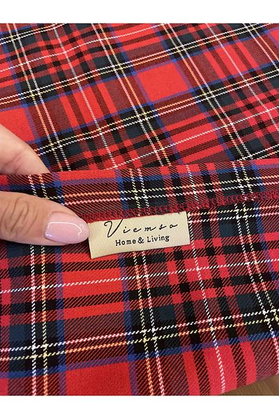 Viemso Plaid Fabric Red Green Napkin 4 Pieces