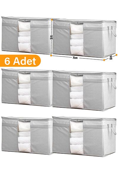 Serstil 6 Pieces - Window Pillow Quilt Scrap 75 X 40 X 40 Cm - Gray Spotted