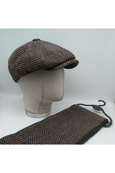 Shopiolog Şapka Atkı Takım David Beckham Model Peaky Blinders Kışlık Kasket