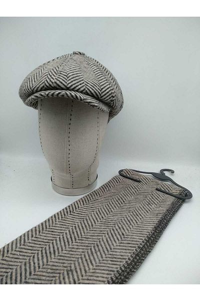 Shopiolog Hat Scarf Set David Beckham Model Peaky Blinders Winter Cap
