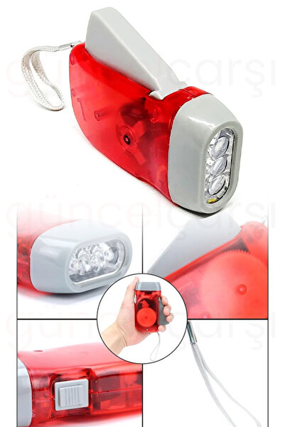 GüncelÇarşı Manyetolu Kendinden Şarjlı Pilsiz El Feneri, Çok Amaçlı Doğa, Spo...