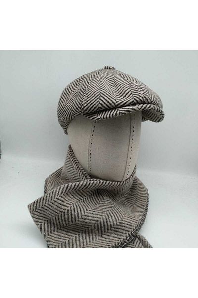 Shopiolog Hat Scarf Set David Beckham Model Peaky Blinders Winter Cap