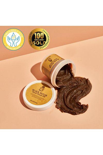 SKINFOOD قناع الوجه المجدد القابل لإعادة الاستخدام بالسكر الأسود 100 جرام