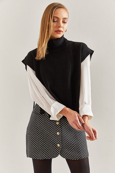 Bianco Lucci Women's Turtleneck Belt Tie Knitwear Sweater