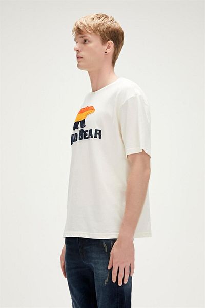 Bad Bear Trıpart Crew Neck Men's T-Shirt - White