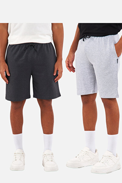 COMEOR Regular Fit Comfortable Cut Anthracite-grey 2-Piece Men's Shorts with ...