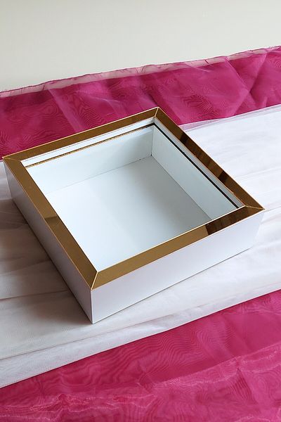 Verda Çerçeve 25x25 Cm Rama de memorie adâncă din aur alb - Rama de memorie adâncă de 6 cm Cutie de trandafiri! Hkm Comerț