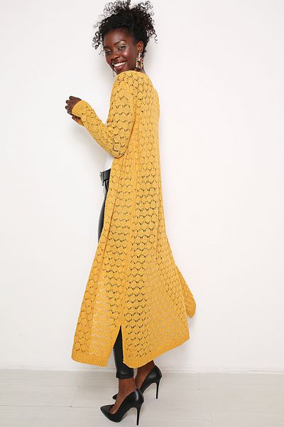 AVORWE Cardigan de tricotaj sezonier cu plasă de tip fagure jacquard
