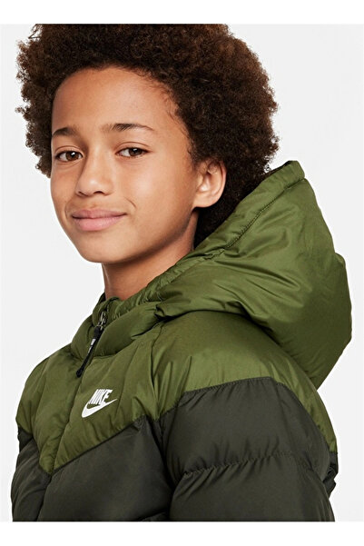 Nike Haki kapüşonlu Çocuk Mont DX1264-326 ASLAN SPORT