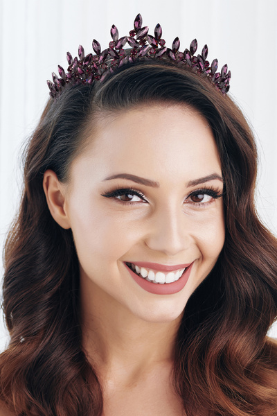 Limelia Coroană de mireasă cu piatră de cristal, coroană de nuntă pentru feme...