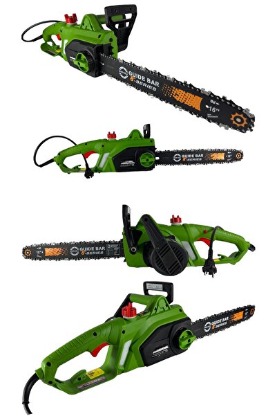 DynamicTech Profesyonel 1800 W Elektrikli Hızar Ağaç Odun Kesme Budama Bıçkı Testeresi Zincirli 40 Cm Pala