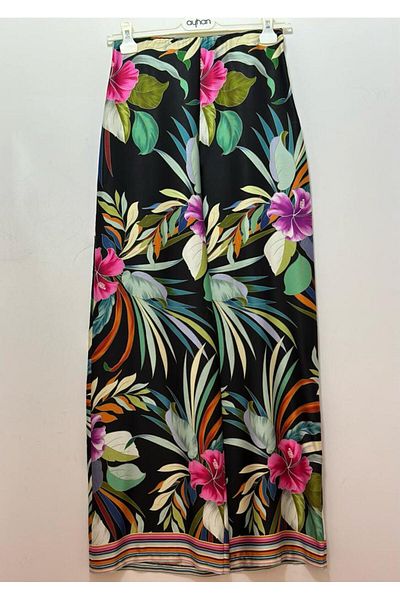 AYHAN Loose Cut Floral Trousers
