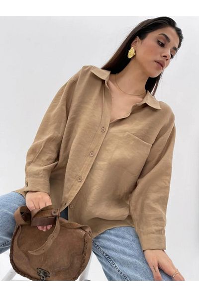 Laluvia Oversize košeľa bez ramena