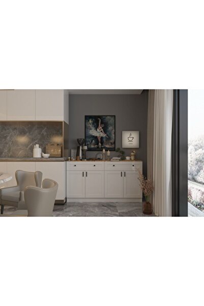 ESYAH Çiftli Çok Amaçlı Dolap - Kahve Köşesi-Mutfak Standı