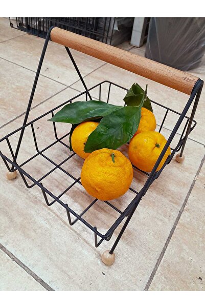 sfs elektrik MEYVELİK PASLANMAZ SİYAH TEK KATLI MEYVELİK BAMBU SAPLI
