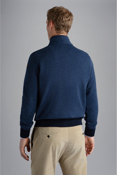 PAUL&SHARK MEN'S ZIPPED PULLOVER C.WWOOL