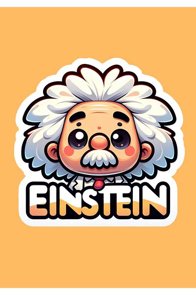 MegaSticker Autocolant Einstein Cartoon Auto, Motocicletă, Cască, Laptop, Sticlă 13x12 Cm