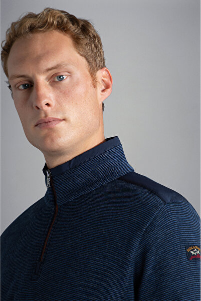 PAUL&SHARK MEN'S ZIPPED PULLOVER C.W. WOOL