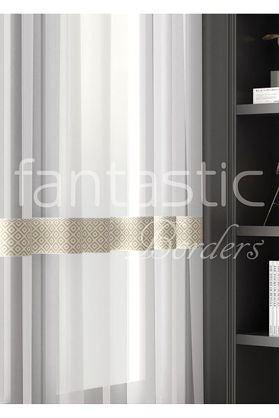 FANTASTIC BORDERS BORDURA PERDEA LATĂ ȚESUTĂ CU MODEL POTIGARE / ACCESORII (7 CM. LĂȚime - 3,5 MT. LUNGIME)