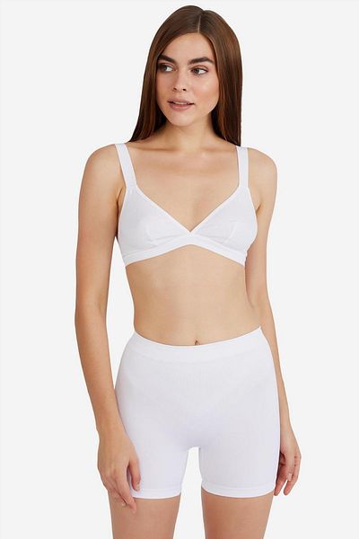 AYYILDIZ 314 Corset scurt alb cu talie joasă