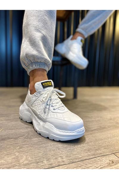 SATIO Knack N75 High-Sole Quilted White Casual Shoes