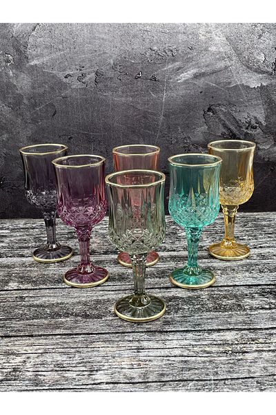 YzHome Set of 6 Colored Glass Coffee Side Water Glasses 150ml