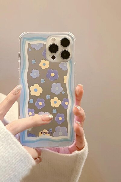 Buka Shops Bahar Çiçekleri Aynalı Iphone 14 Pro Max Uyumlu Telefon Kılıfı